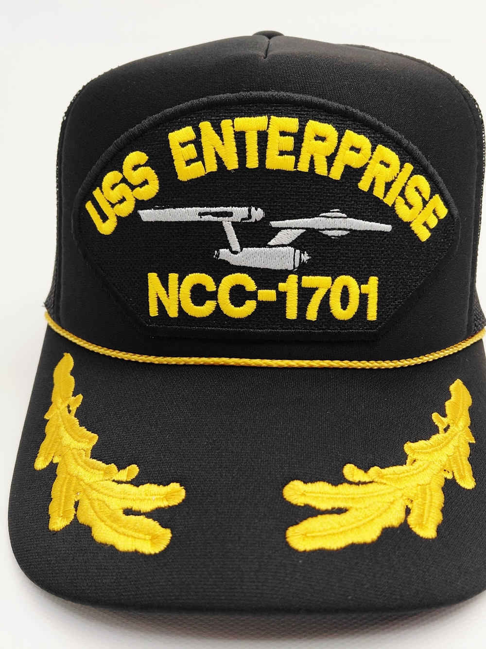 USS Enterprise NCC-1701 Embroidered Patch Hat - Black & Yellow